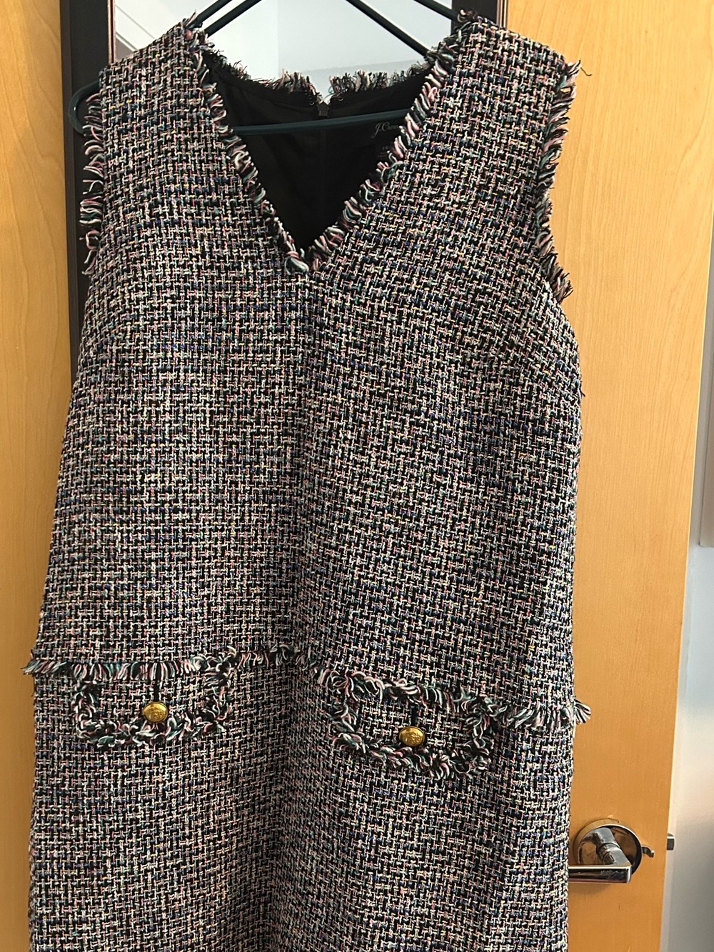 J Crew V-Neck Fringe Sheath Dress size 14 -